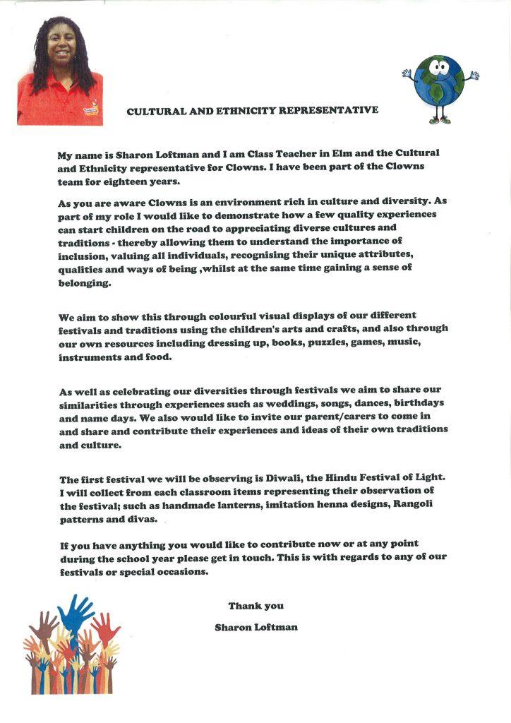 Culture and Ethnicity Golders Green Nursery School Clowns Nursery